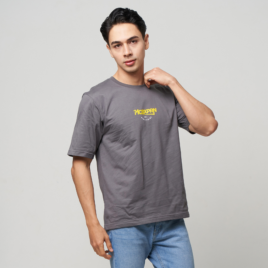 MCB Oversized T-shirt Pria Basic Print Syrah / Raven - 1901033-02033