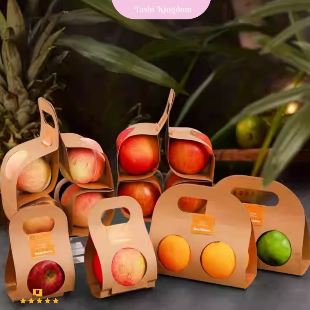 

Kotak Buah Kotak kemasan buah dibawa dengan tangan Box buah Parcel kertas kado kraft Parcel Buah