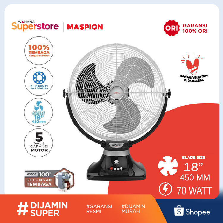 Maspion Kipas Angin Berdiri Power Fan 20 Inch - PW-509 | PW509
