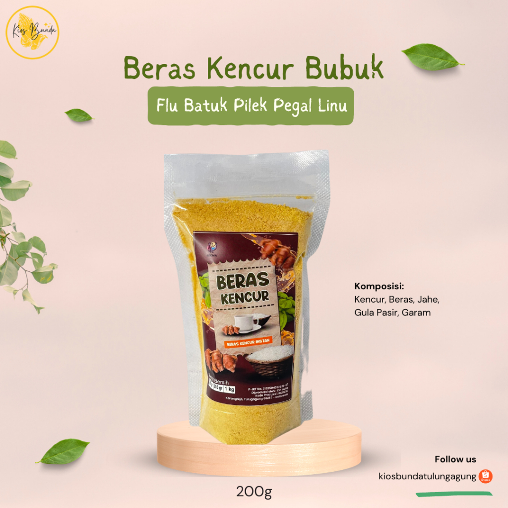 

Beras Kencur Instan Jamu/Minuman Herbal/Rempah Tradisional Bubuk 200g