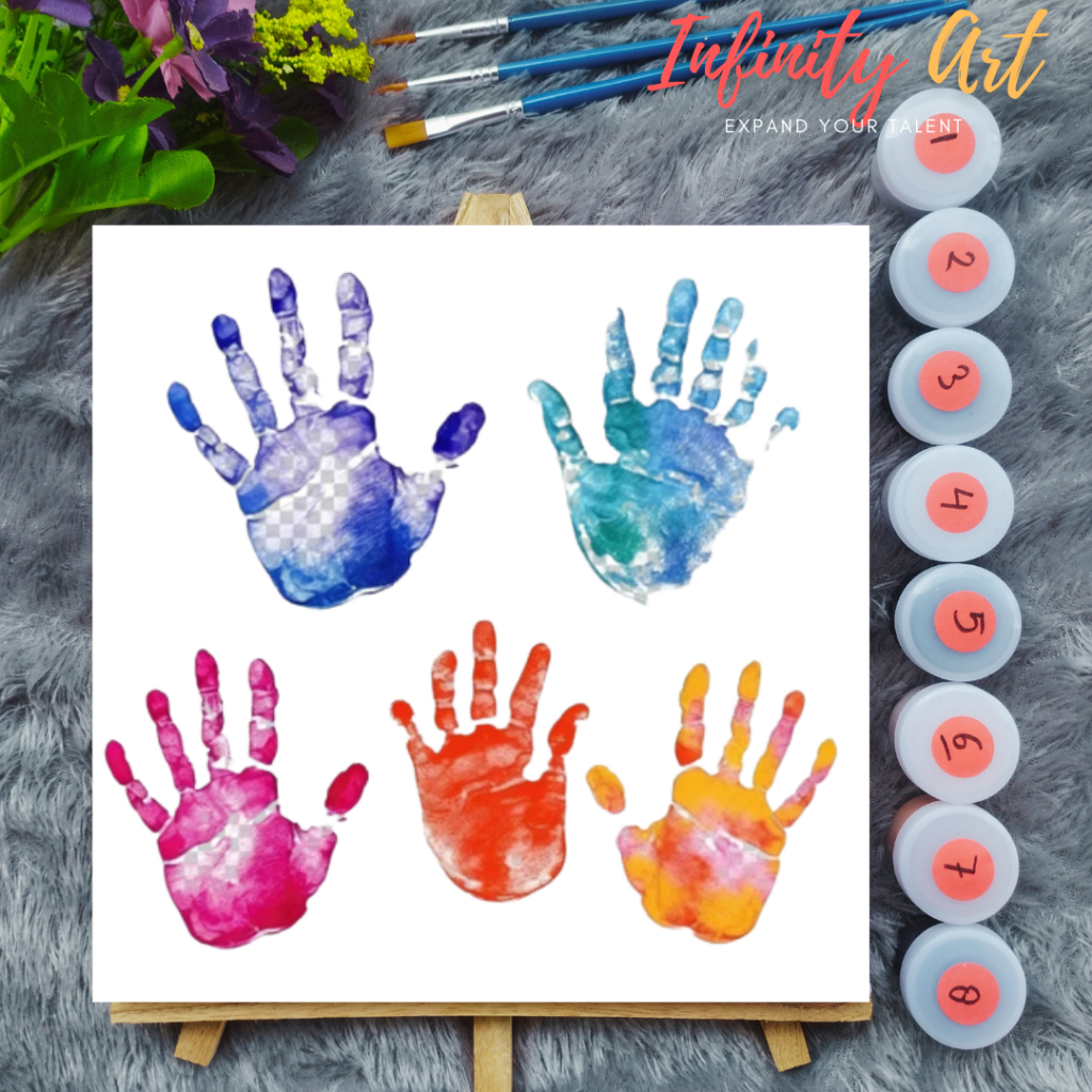 

DIY HAND PAINTING KIT CANVAS Sudah Termasuk Stand Easel Kanvas Cap Tangan Couple Set Kanvas Couple Hand Painting Kit Cat Tangan HAMPERS GIFT