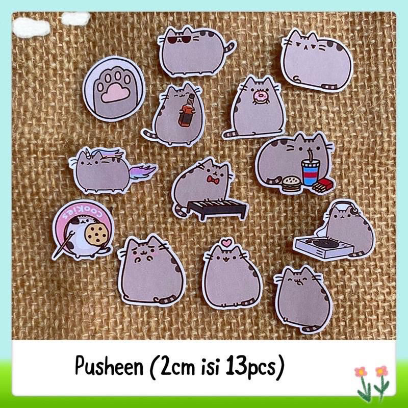 

13pcs sticker tempelan glossy pusheen cat