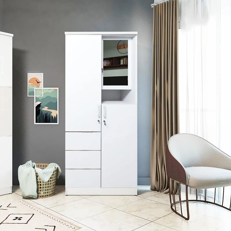 Lemari Pakaian 2 Pintu / Lemari Baju 2 Pintu / Lemari Pakaian Putih LMSP Gstar