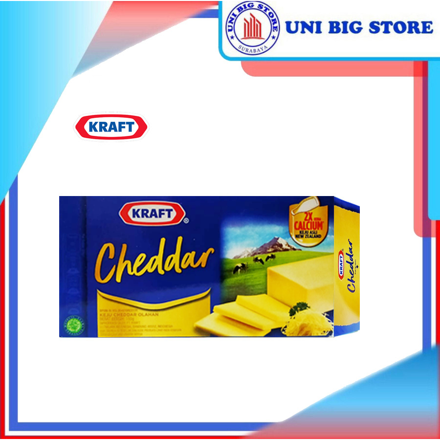 

Kraft Keju Cheddar 150 gr Cheese Chedar Balok Blok Kotak