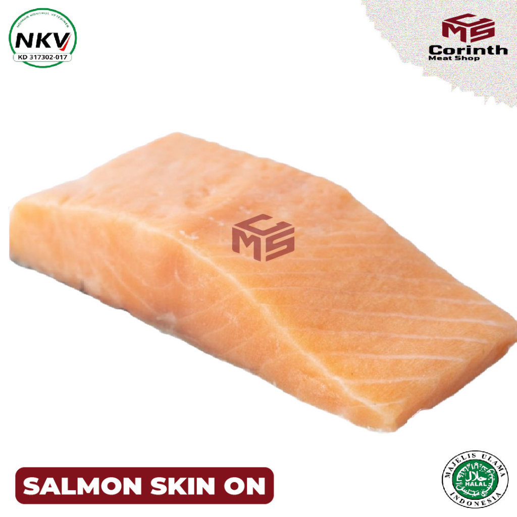 

DAGING IKAN SALMON DENGAN KULIT FOZEN 200GR - HALAM - PERMIUM