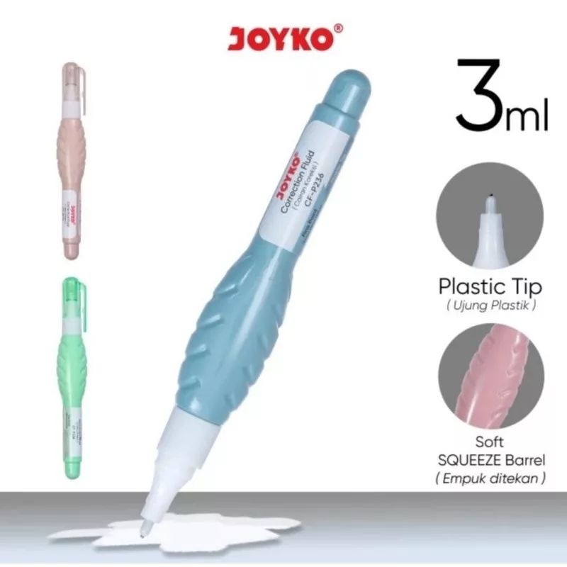 

Tipex Cair Correction Liquid Koreksi Cairan Penghapus Joyko CF-P236 FLUID PASTEL