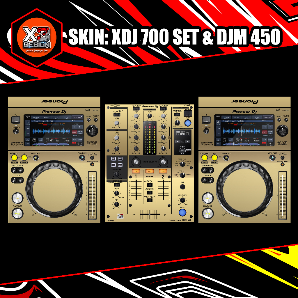SKINZ PIONEER XDJ-700, XDJ-1000,CDJ-450, CDJ 350 & DJM 350 DJM400 &DJM 450 SET ALL COLOUR VARIAN