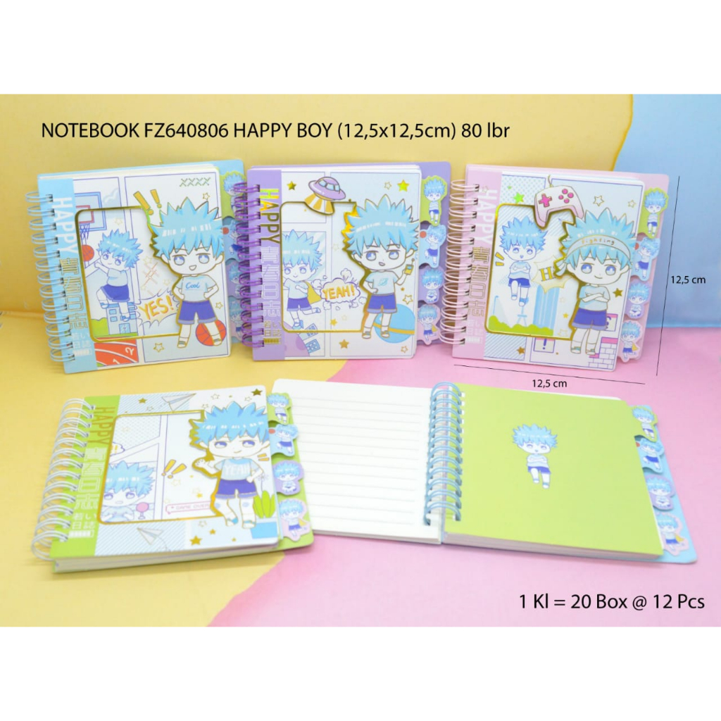 

Buku Catatan / Notebook Spiral Mini Motif Cartoon Boy