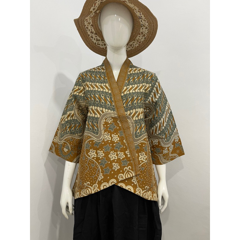 Atasan Batik Premium - Dolbi trikot - Batik kimono - Alena blouse