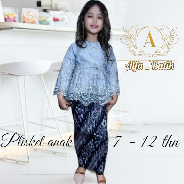 plisket batik anak/bawahan kebaya anak/plisket anak kondangan/plisket anak jumbo/plisket anak