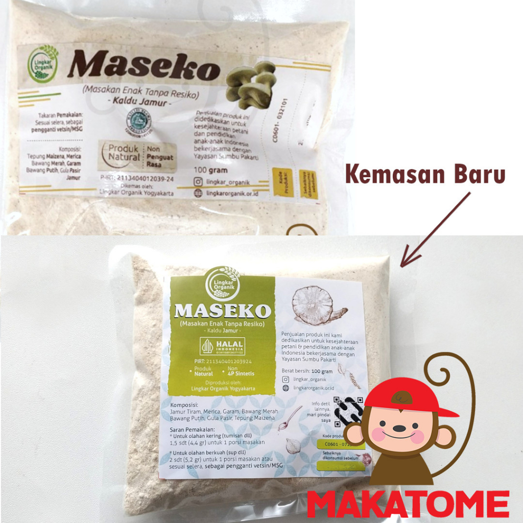 

Lingkar Organik Maseko Kaldu Jamur refill 100gr 100 gr kemasan plastik penyedap rasa