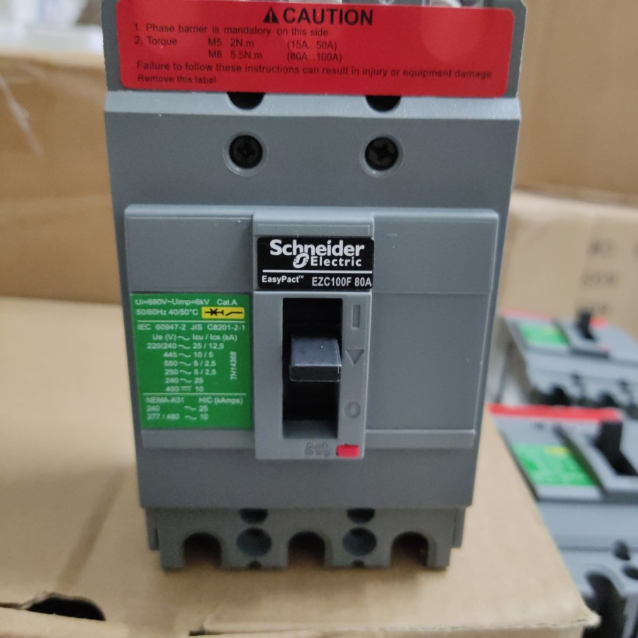 MCCB schneider EZC100F 3P 80A