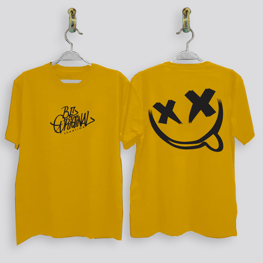 effort.id - New T shirt | SMILE ORIGINAL KUNING | Baju Kaos Pria Distro | Kaos Lengan Pendek