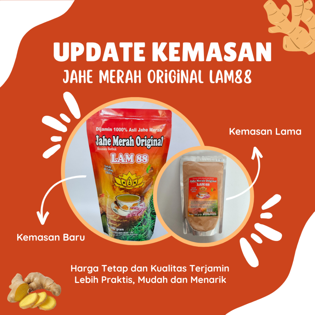 

JAHE MERAH ORIGINAL INSTAN SIAP SEDUH MERK LAM88