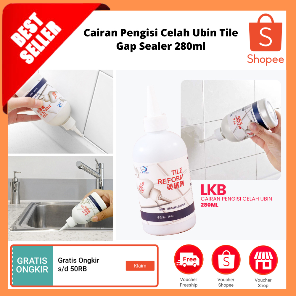 Cairan Pengisi Celah Ubin Tile Gap Sealer 280ml / Krim Ubin Perbaikan Celah Dinding Porselen AntiAir