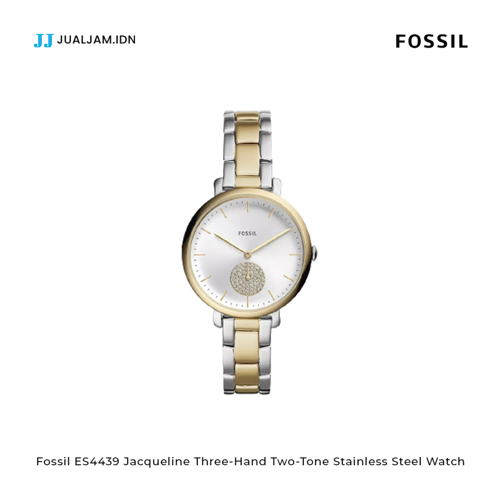 Jam Tangan Pria Fossil ES4439 Jacqueline Three-Hand Two-Tone Stainless Steel Original