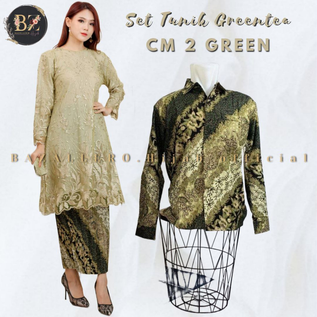 BZ-SET BAJU KEBAYA MODERN BRUKAT COUPLE KONDANGAN - KEBAYA TUNIK - KEBAYA BRUKAT PESTA - SETELAN BRO