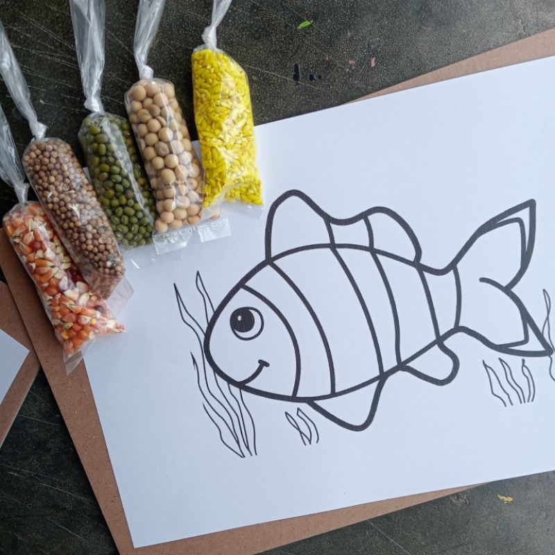 paket biji bijian kolase bahan kolase biji bijian