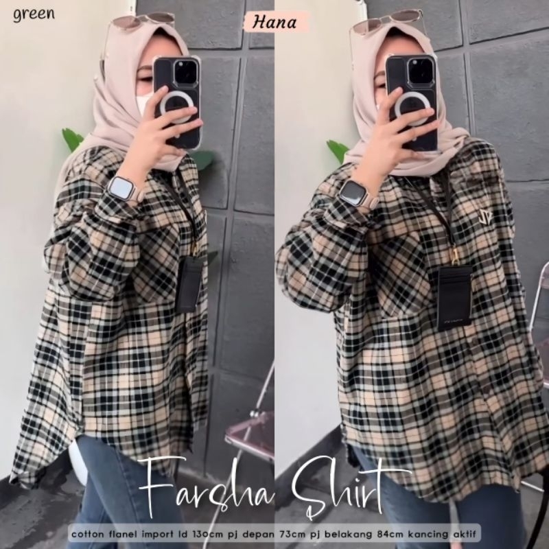 Farsha Shirt By Hana || Kemeja Flanel Wanita