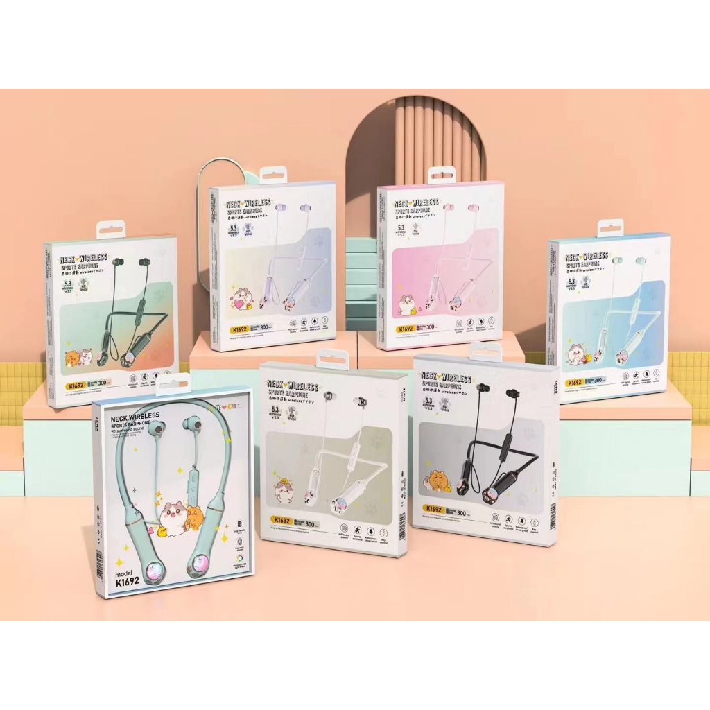 Headset Headphone Neck Wireless Sport Earphone Handsfree Bluetooth