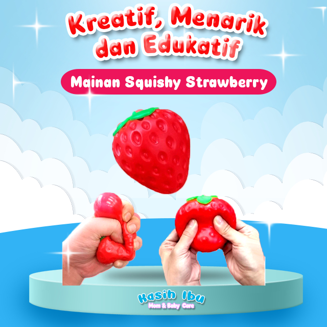 Mainan Squishy Anak Mainan Squishy Strawberry Squishy Stroberi Squishy Buah Squishy Kenyal Squishy M