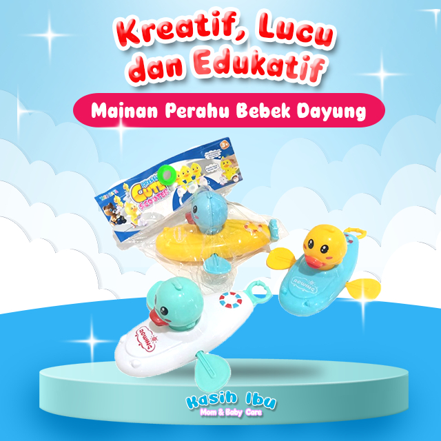 Mainan Bebek Kano Mainan Bebek Dayung Mainan Perahu Bebek Tanpa Baterai Mainan Lucu Anak Mainan Anak