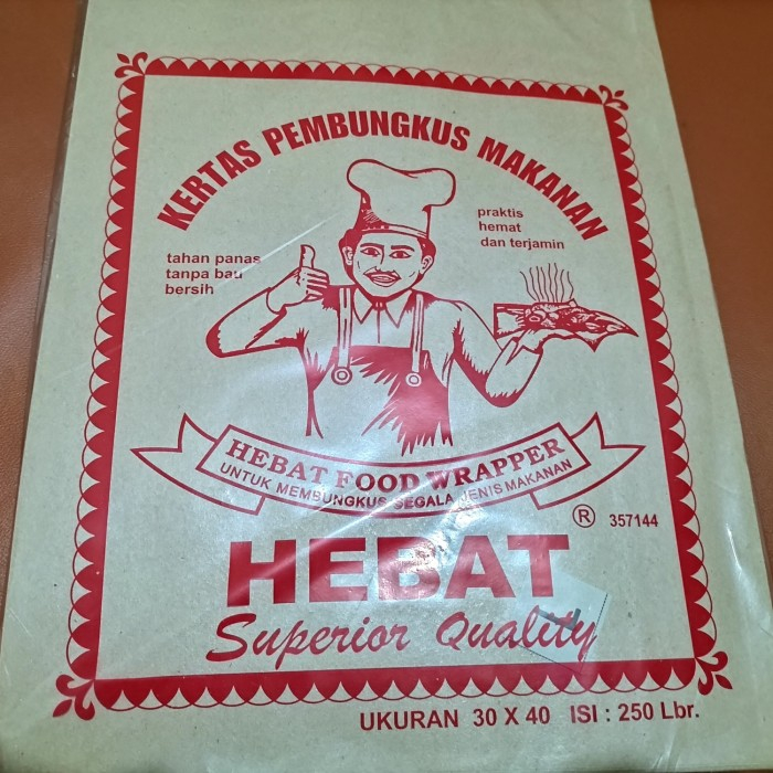 KERTAS NASI / BUNGKUS NASI MERK HEBAT BENTUK KOTAK