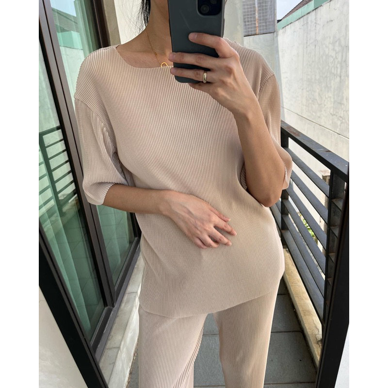 Pleats set impor  atasan wanita baju wanita dress wanita baju viral one set