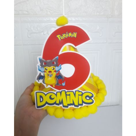 topi spesial pokemon / topi ultah pokemon / topi kerucut pokemon / topi kerucut spesial pokemon