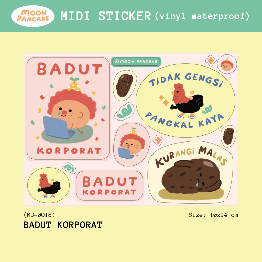 

Moon Pancake Midi Sticker Kehidupan Series - Badut Korporat