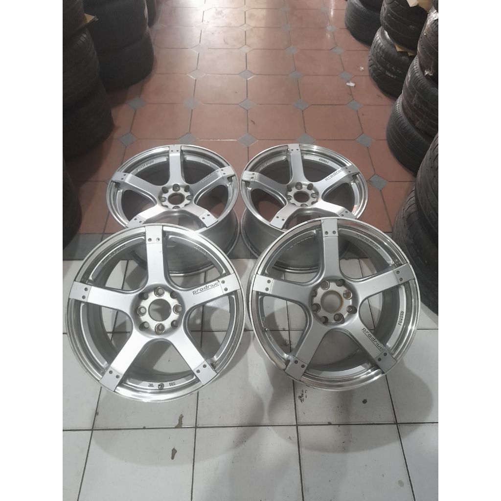 VELG BEKAS RACING HSR PRODRIVE RING 17 PCD 4X100/114 U/ JAZZ AVANZA YARIS MOBILIO