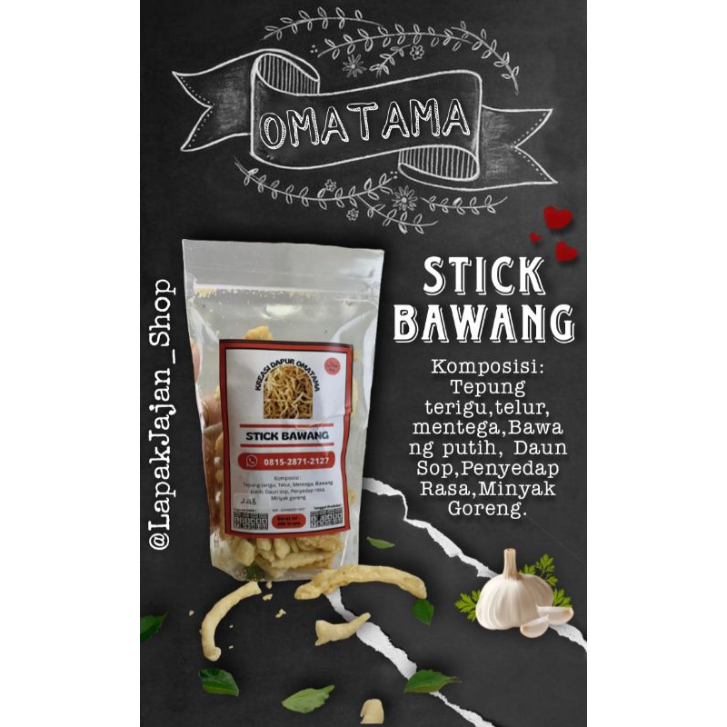 

Stick Bawang Crispy Homemade Kualitas Premium-OMATAMA 200g