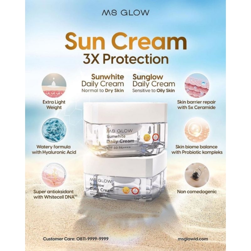 SUN CREAM MS GLOW (sun glow & sun white)