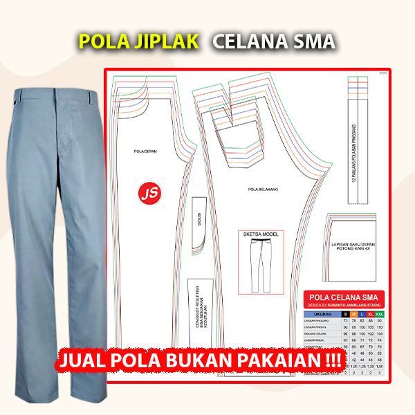 Pola Jiplak Celana SMA