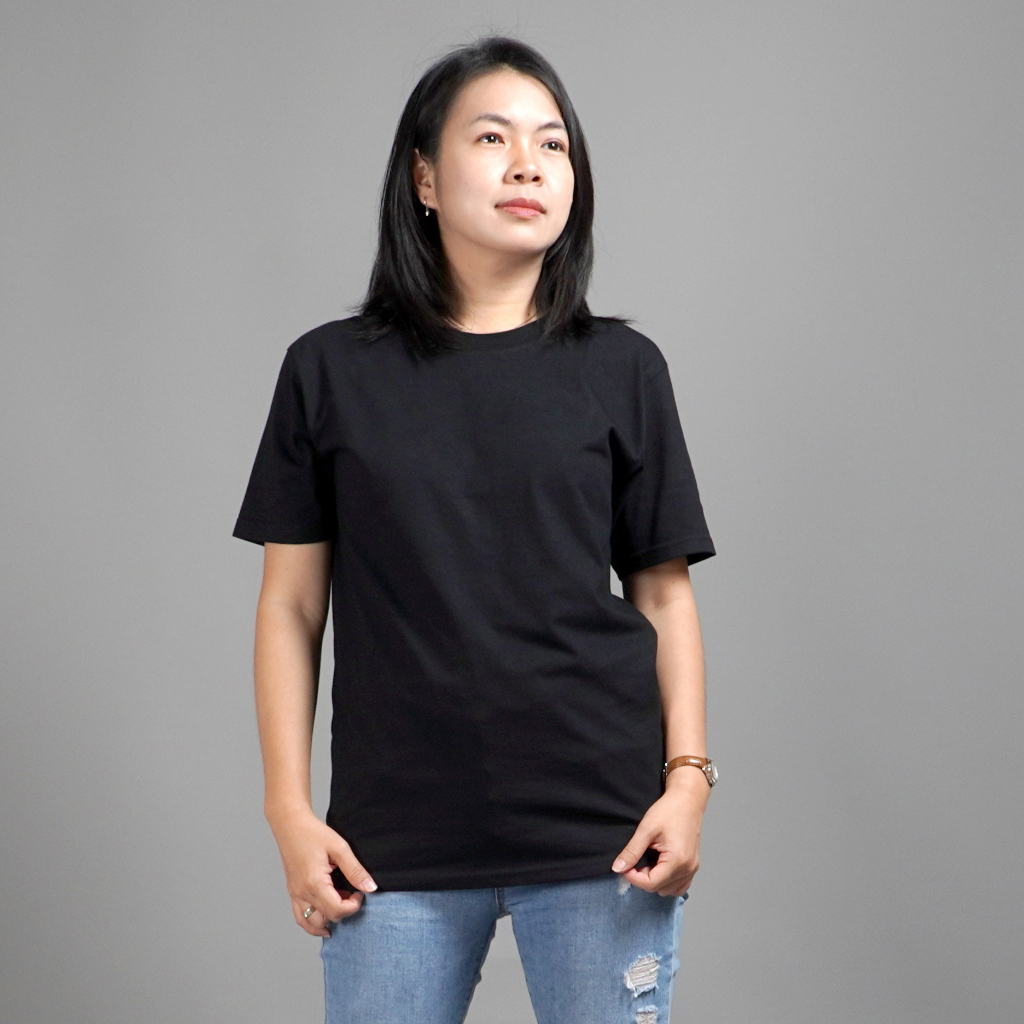 Okechuku UNILO Ukuran S - BIG Kaos Wanita Baju Kaos Wanita Kaos Polos Katun - HITAM