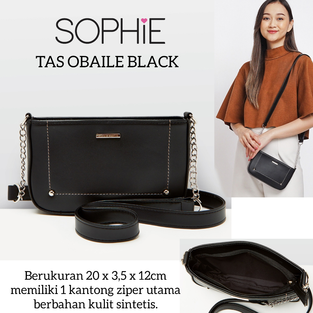 TAS OBAILE BLACK SOPHIE MARTIN PARIS PROMO TAS SELEMPANG RANTAI HITAM WANITA BAG