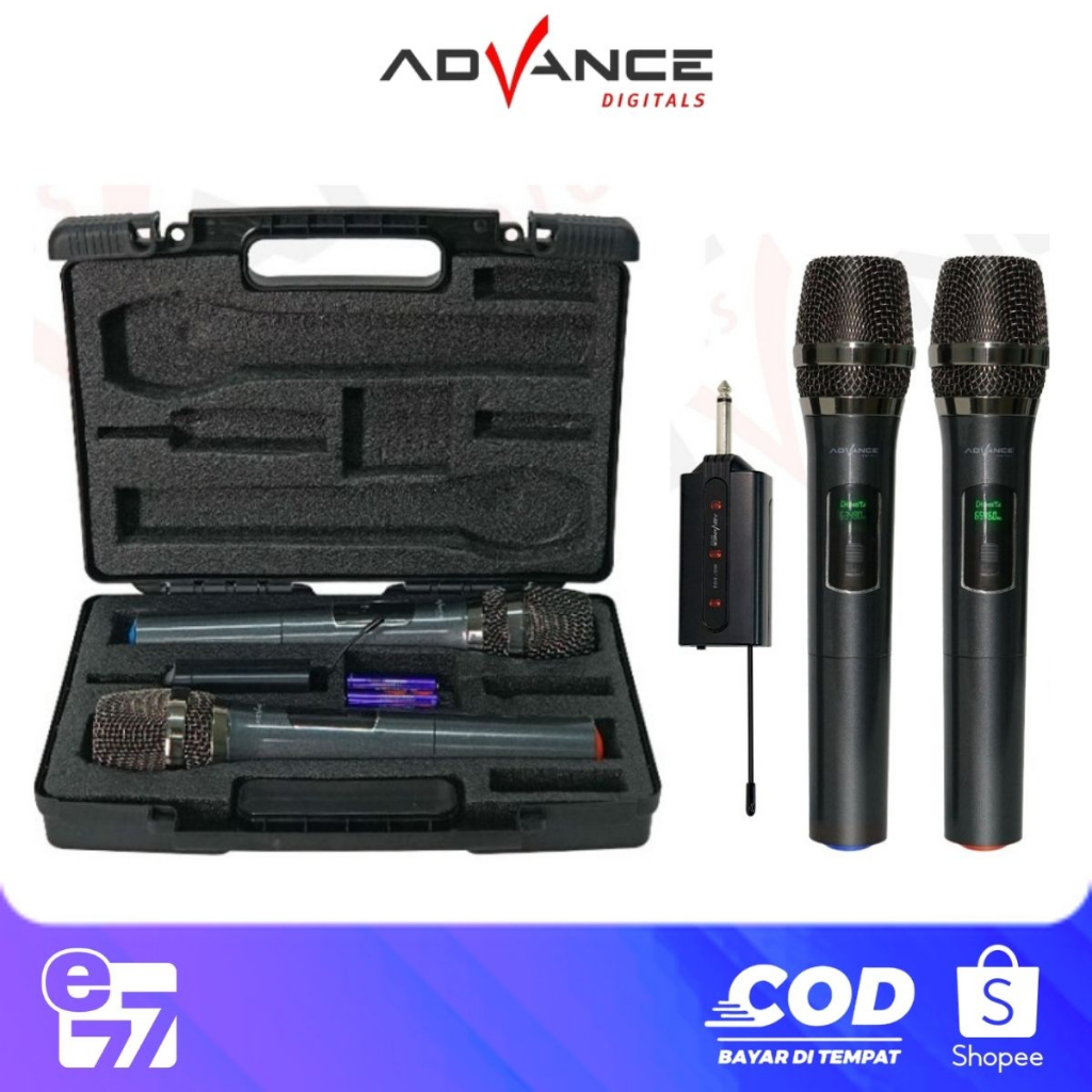 Mic Microphone Wireless Double Advance 202 Mic Digital advance 202 Jos mantap
