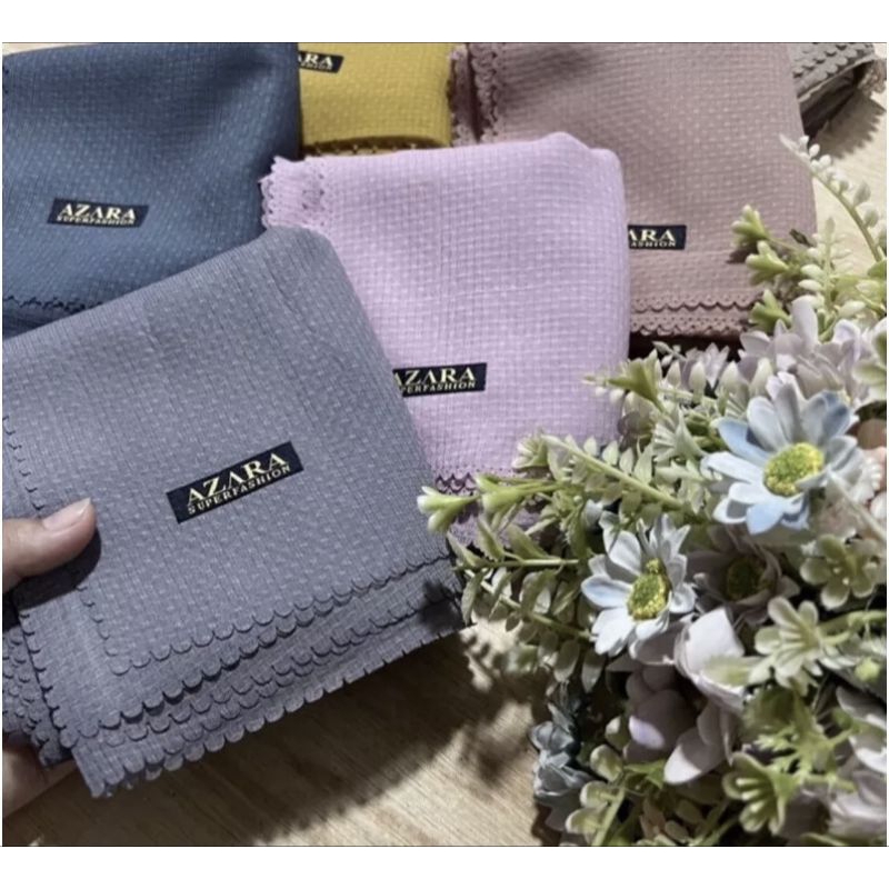 Jilbab Nur Check Azara Polos/hijab segi empat waffle/jilbab simple azara/jilbab kantor/jilbab kerja/