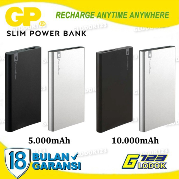 Dijual GP Powerbank 5000 10000 mAh Fast Charging Power Bank HP Tablet - Silver 5000mAh Tanpa Bubble 