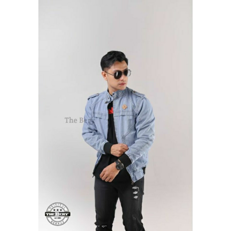 JAKET JEANS PRIA LOGO KULIT SCODER THE BERRY / JAKET DENIM PRIA / JAKET JEANS ORIGINAL THE BERRY (CO
