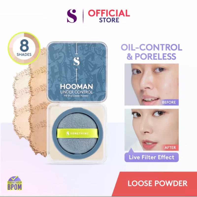 [NEW LAUNCH] SOMETHINC Hooman Under Control HD Blur Loose Powder - Bedak Tabur Light Neutral bedak t