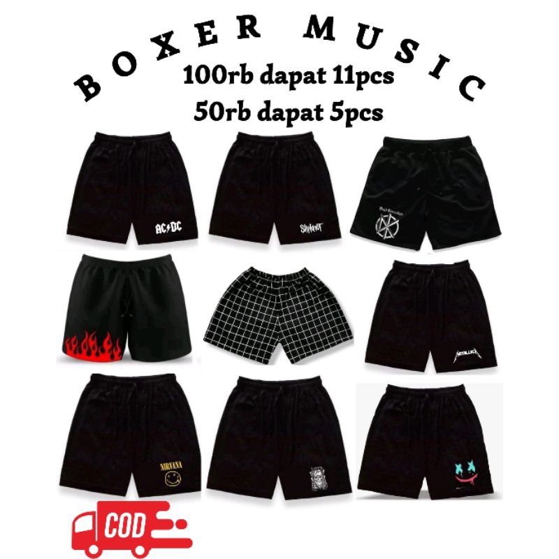 Short Pants Boxer Music Unisex Boxer Nirvana Metallic Celana Jersey