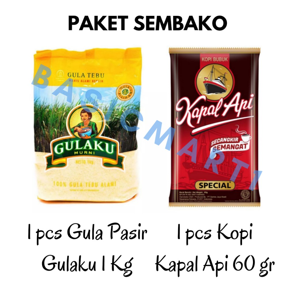 

Paket Sembako Gulaku 1Kg + Kopi Kapal Api 60gr