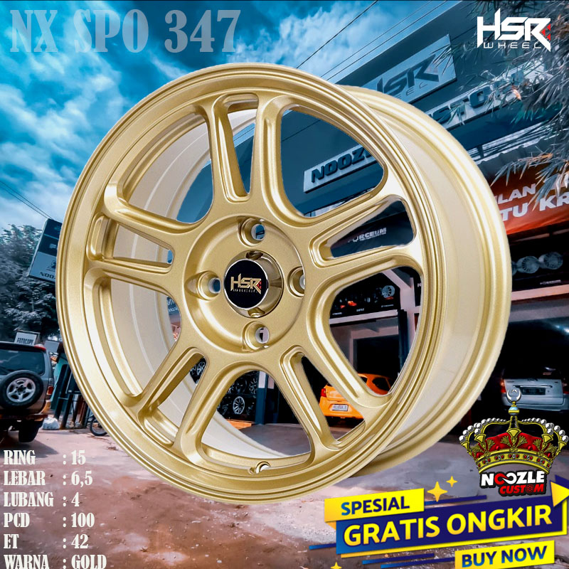 Velg Racing R15 Palang 5 Lubang 4 Type HSR NX SPO Velg Mobil HSR Terbaru