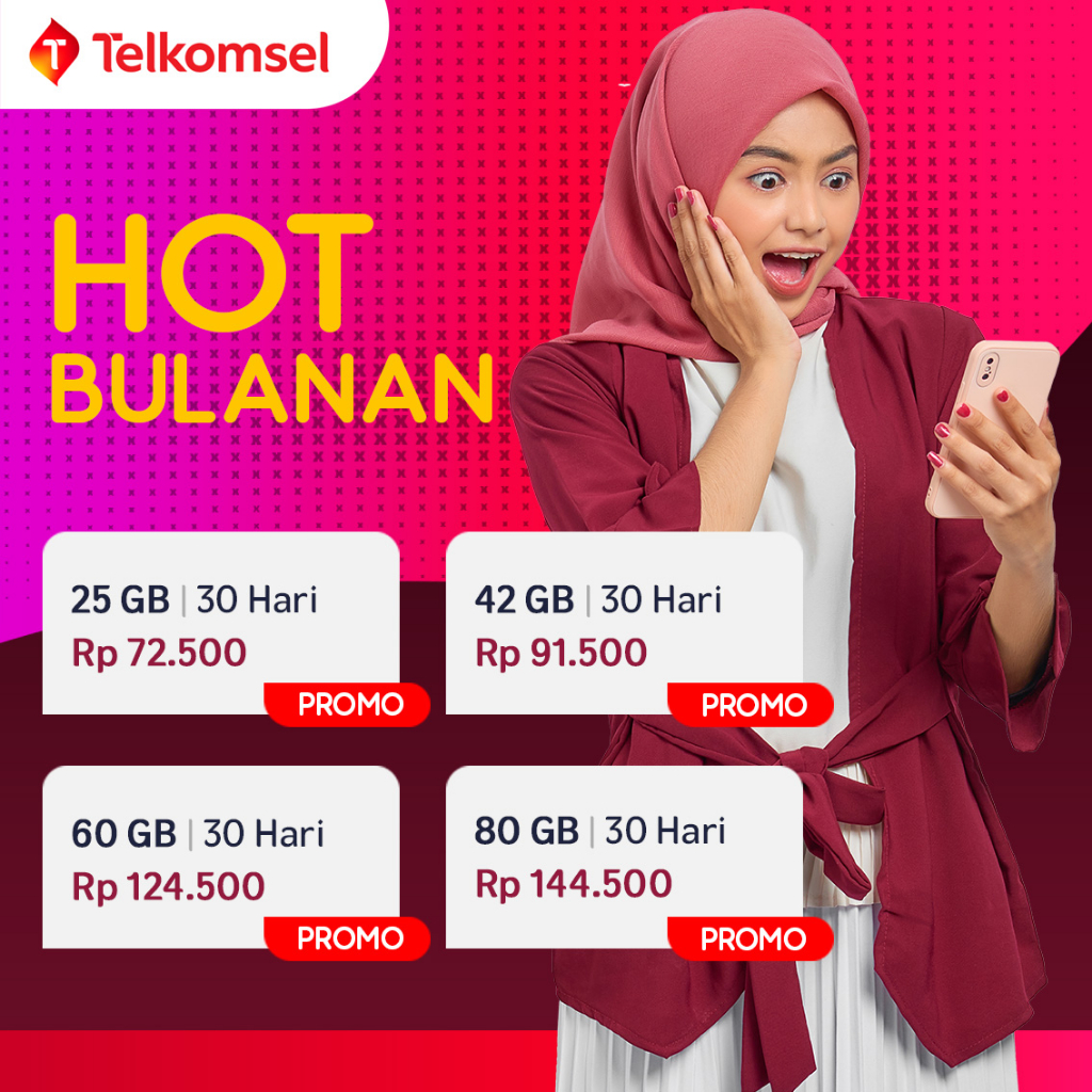 KUOTA Paket Data TELKOMSEL - HOT PROMO 80GB 24 JAM