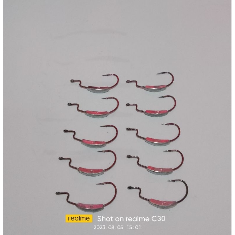 worm hook bkk 3/0 dan 1 untuk soft lure 8 cm dan 6 cm harga 1 pak isi 5 pcs