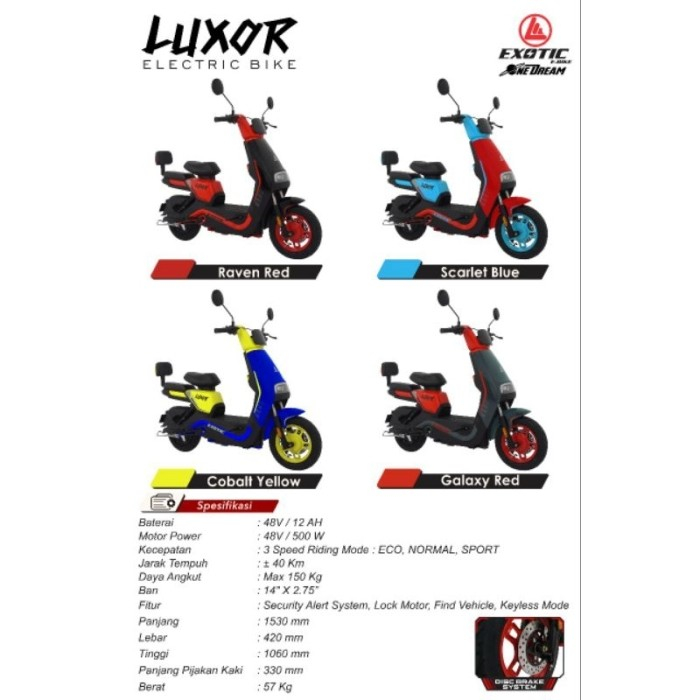 SEPEDA LISTRIK EXOTIC LUXOR 500W