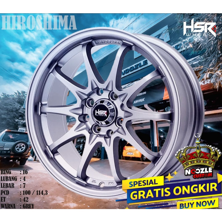 Velg Mobil Hsr R16 Type Hiroshima Pelek Racing Brio Jazz Ring 16 Lubang 4