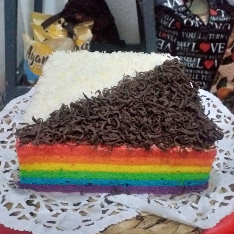 

Steamed rainbow cake