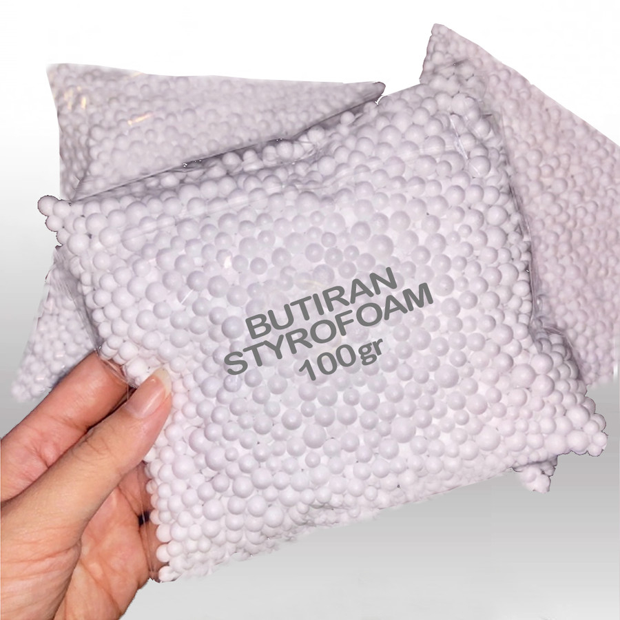 Butir sterofoam styrofoam gabus 100gr - styrofoam butiran floam slime